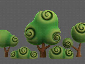 Trees Cartoon V34 3D Model