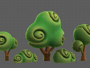 Trees Cartoon V34 3D Model