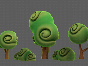 Trees Cartoon V34 3D मॉडल