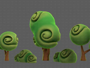 Trees Cartoon V34 3D Model