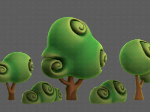 Trees Cartoon V34 3D Model