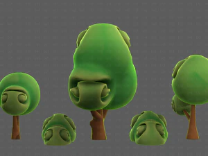 Trees Cartoon V34 3D Model