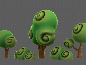 Trees Cartoon V34 3D Model