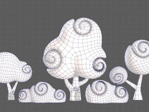 Trees Cartoon V34 3D Model