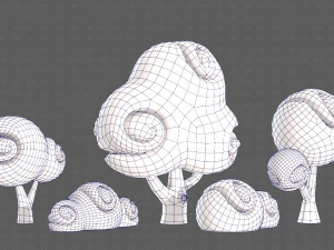 Trees Cartoon V34 3D Model