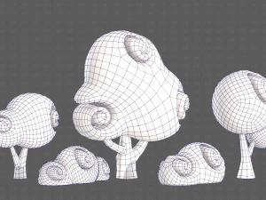 Trees Cartoon V34 3D Model