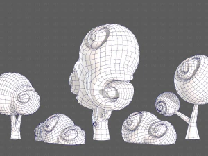Trees Cartoon V34 3D Model