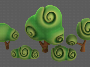 Trees Cartoon V34 3D मॉडल