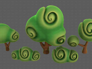 Trees Cartoon V34 3D Model