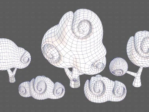 Trees Cartoon V34 3D Model