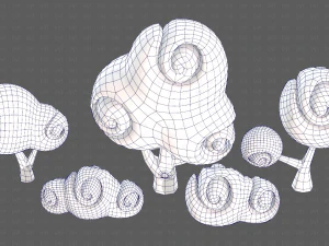 Trees Cartoon V34 3D Model