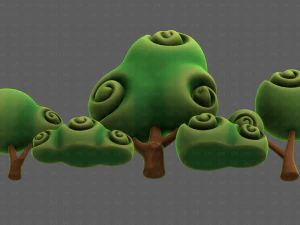 Trees Cartoon V34 3D Model
