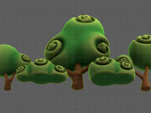 Trees Cartoon V34 3D Model