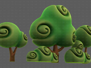 Trees Cartoon V34 3D Model