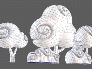 Trees Cartoon V34 3D Model
