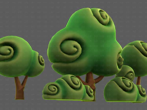 Trees Cartoon V34 3D Model