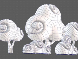 Trees Cartoon V34 3D Model