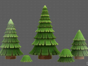 나무 만화 V35 3D 모델