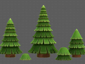 Trees Cartoon V35 3D Model