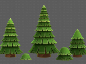 Trees Cartoon V35 3D 모델