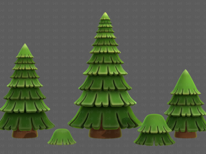 Trees Cartoon V35 3D 모델