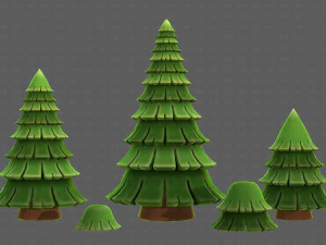 Trees Cartoon V35 3D Model