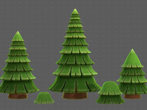 Trees Cartoon V35 3D Model