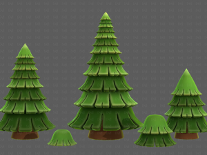 Trees Cartoon V35 3D 모델
