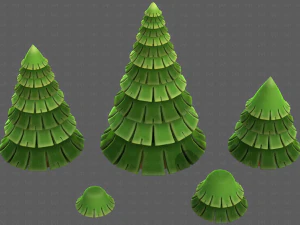 Trees Cartoon V35 3D Model
