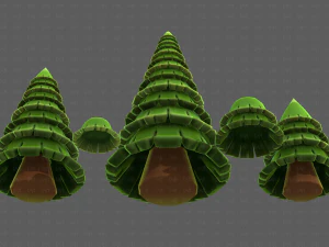 Trees Cartoon V35 3D Model
