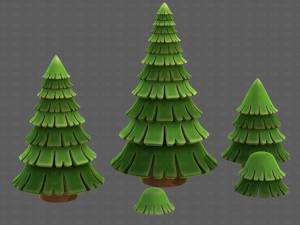 Trees Cartoon V35 3D 모델