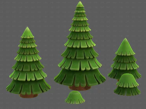Trees Cartoon V35 3D Model
