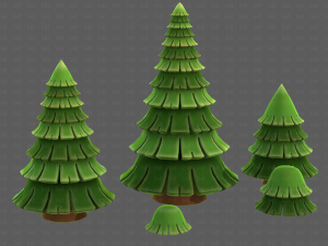 Trees Cartoon V35 3D 모델