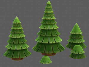 Trees Cartoon V35 3D Model