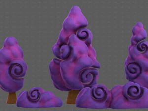 Trees Cartoon V36 3D Model