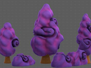Trees Cartoon V36 3D Model