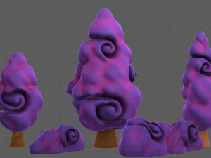 Trees Cartoon V36 3D Model