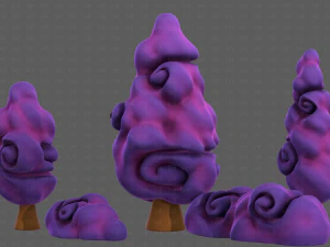 Trees Cartoon V36 3D Model
