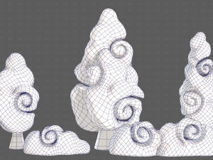 Trees Cartoon V36 3D Model