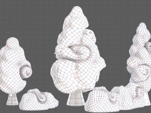 Trees Cartoon V36 3D Model