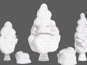 Trees Cartoon V36 3D Model