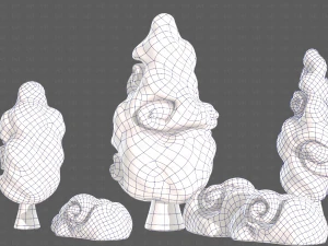 Trees Cartoon V36 3D Model