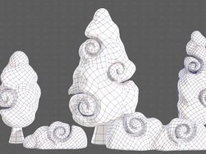Trees Cartoon V36 3D Model