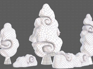 Trees Cartoon V36 3D Model