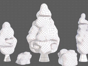 Trees Cartoon V36 3D Model