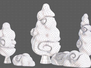 Trees Cartoon V36 3D Model