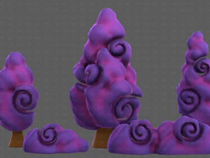 Trees Cartoon V36 3D Model