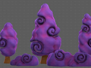 Trees Cartoon V36 3D Model
