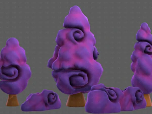 Trees Cartoon V36 3D Model