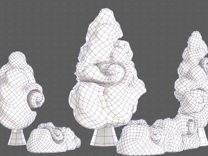 Trees Cartoon V36 3D Model